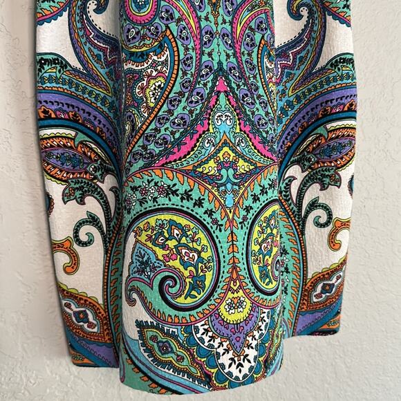 Laundry by Shelli Segal Dress Brunch Shower Paisley Beaded Halter Preppy - Picture 5 of 11